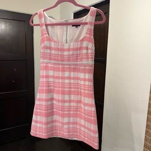Majorelle pink and white plaid dress